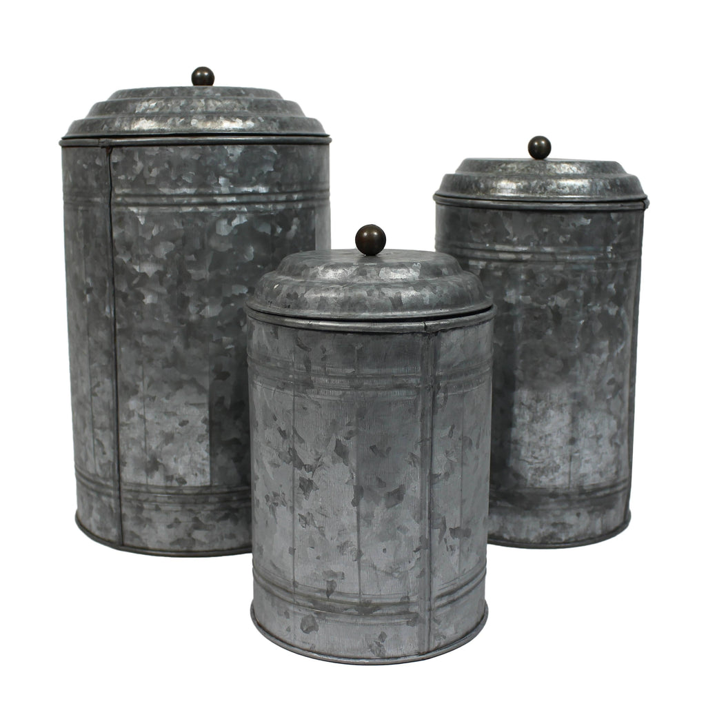 Galvanized 3-Piece Canister Set Y15609