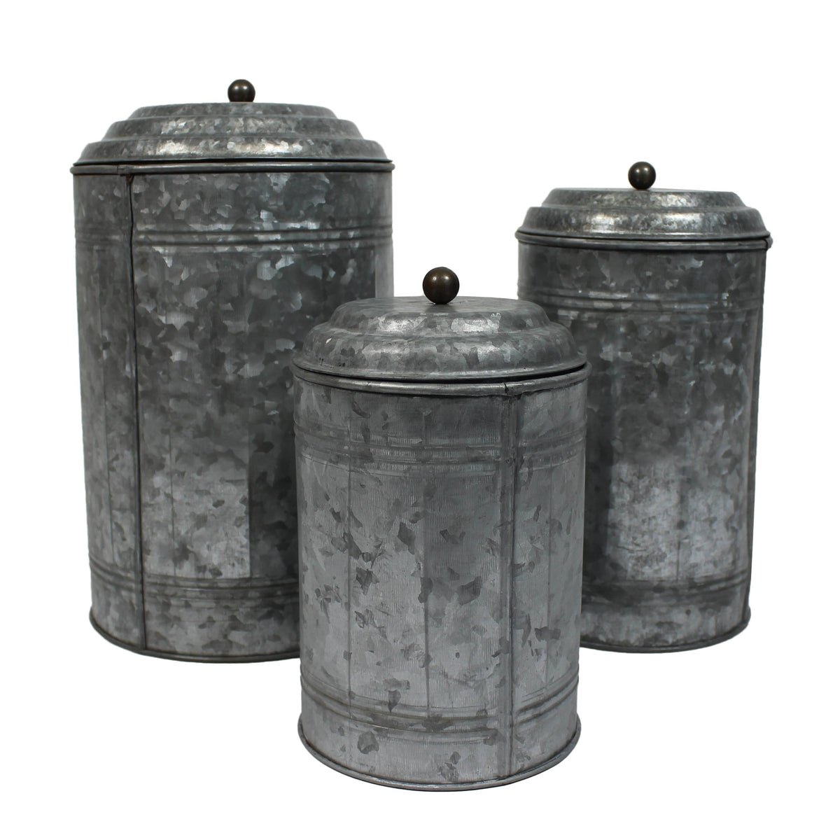 Galvanized 3-Piece Canister Set Y15609