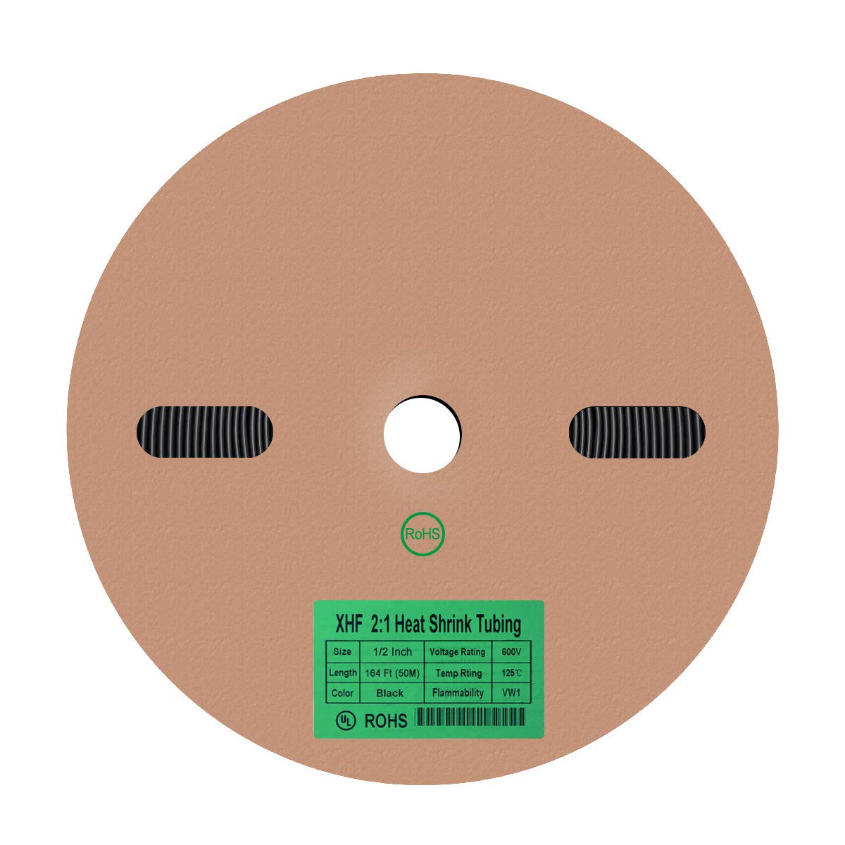 82 FT 1 Heat Shrink Tubing Roll 2:1 Black C490977