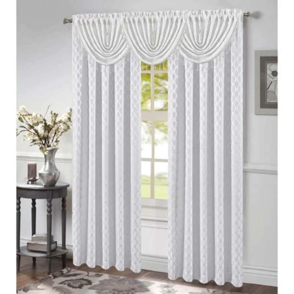 White 54x84 Inches Rod Pocket Window Panel H136