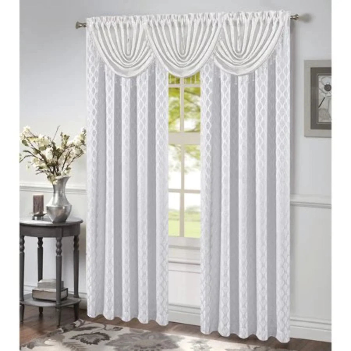 White 54x84 Inches Rod Pocket Window Panel H136
