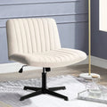 Armless Fabric Padded Swivel Office Chair Q520892