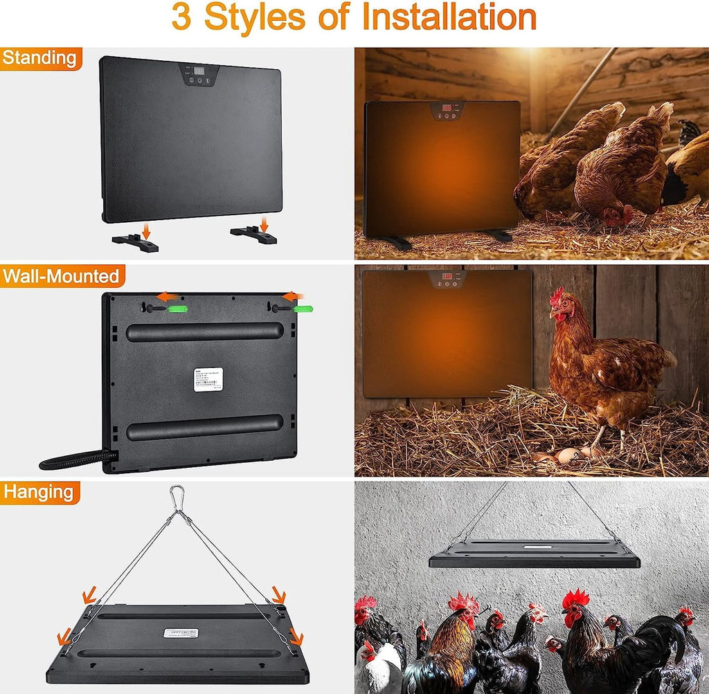 Chicken Coop Heater, 100/200 Watts Radiant Space Heater J21231