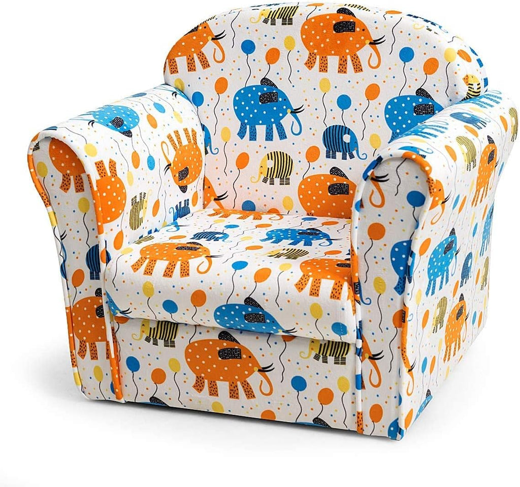 Kids Sofa with Cute Pattern and Wood Construction K9654