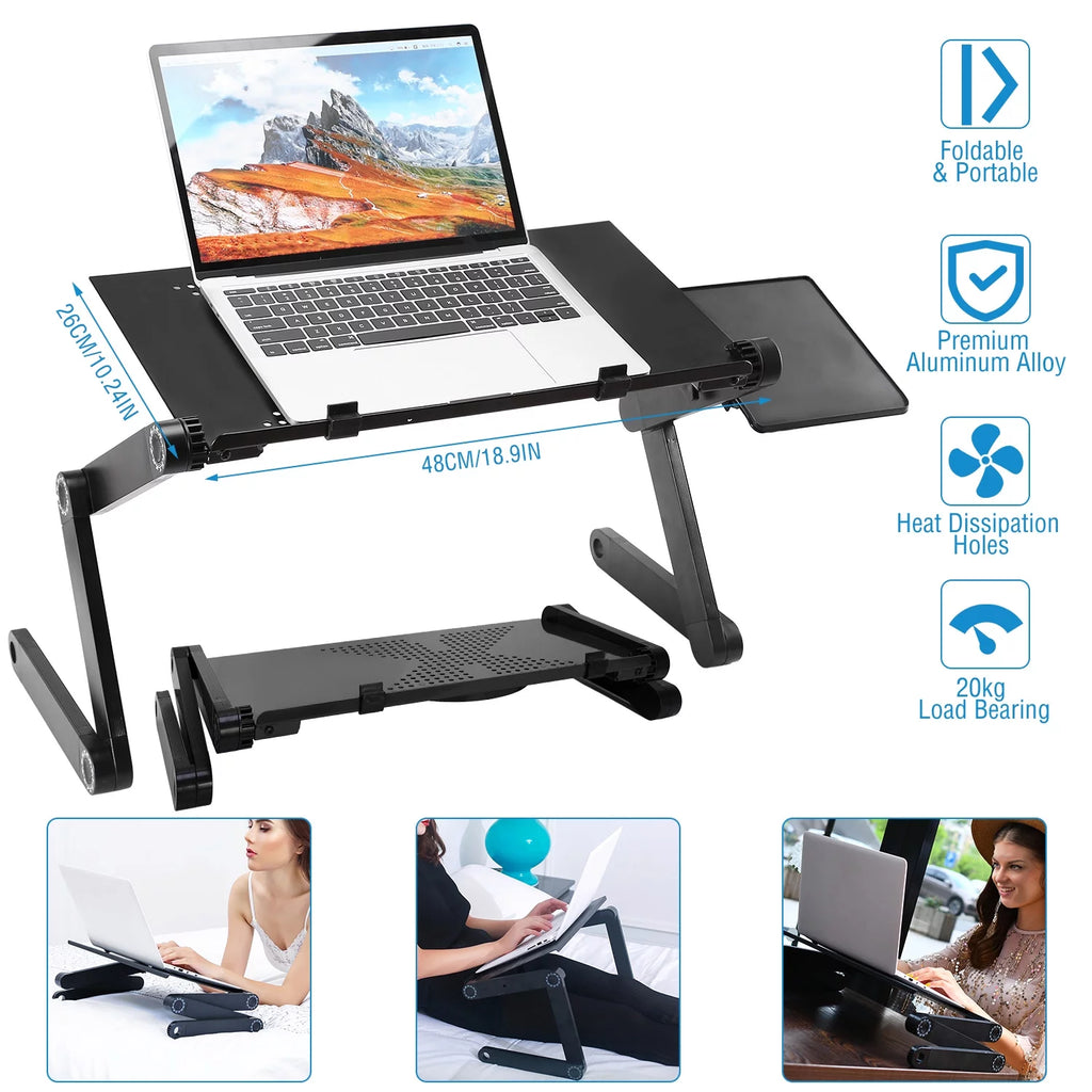 Folding Adjustable Laptop Desk with Mouse Board E24638