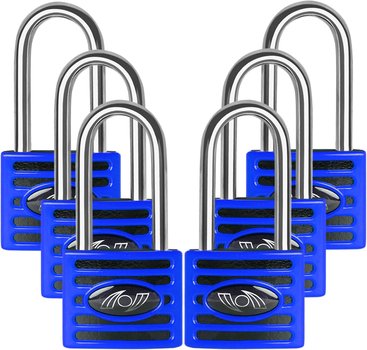 2.5 Inch Long Shackle Keyed Alike Padlocks 6 Pack Red A82251