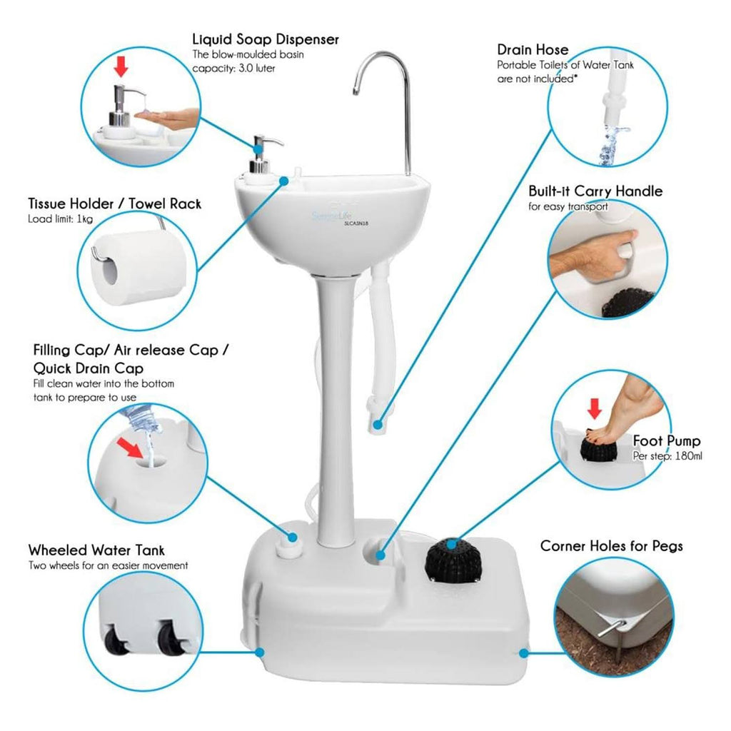 Portable Hand Wash Sink Stand 4 Pack A39660