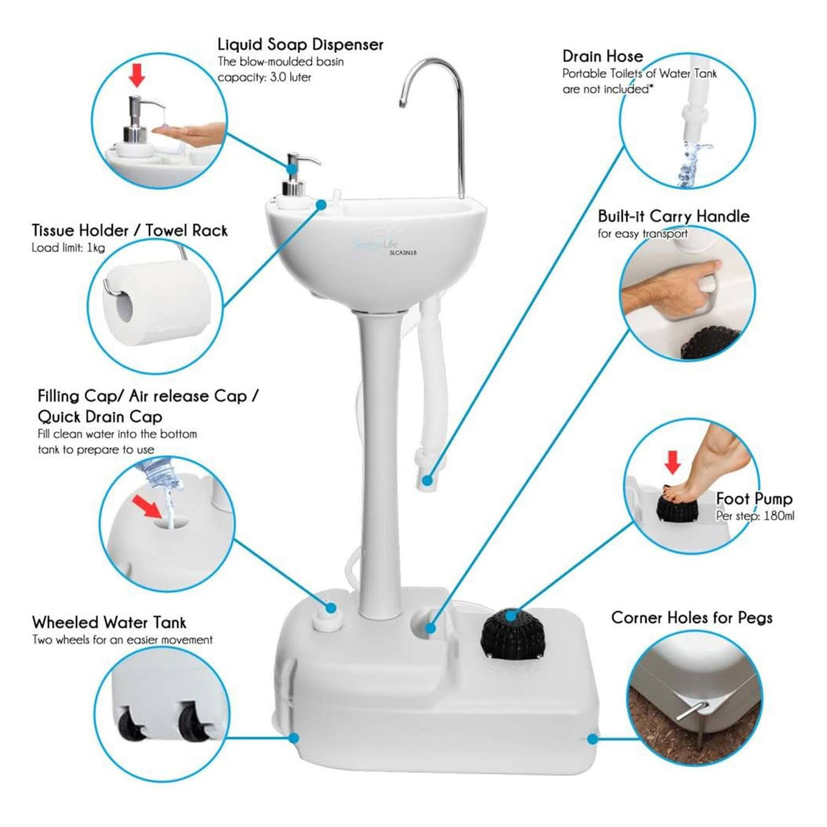 Portable Hand Wash Sink Stand 4 Pack A39660