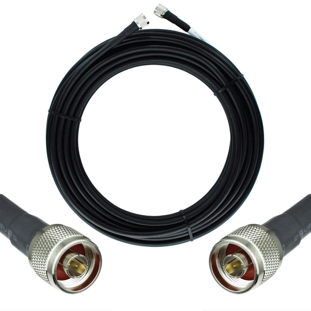 50-ohm N-Male to N-Male Black Coax Cable 60ft S151