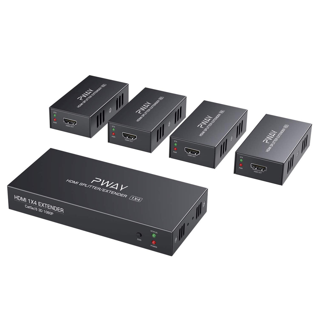 HDMI Extender Splitter 1x2 Port 1080P Over Cat5e/Cat6 Ethernet Cable Up to 50m H1124