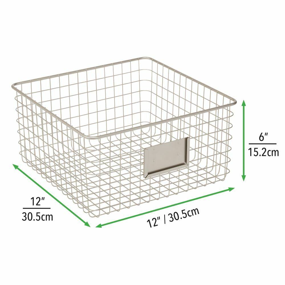 Metal Wire Food Organizer Storage Baskets with Label Slot Y4499