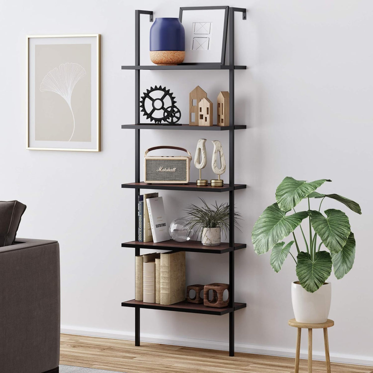 5-Shelf Oak Wood Modern Bookcase G258264