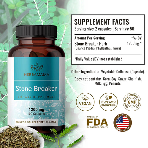 100 Capsules Organic Chanca Piedra G706