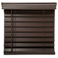 Espresso Faux Wood Blind Cordless Room Darkening Window Shade A944