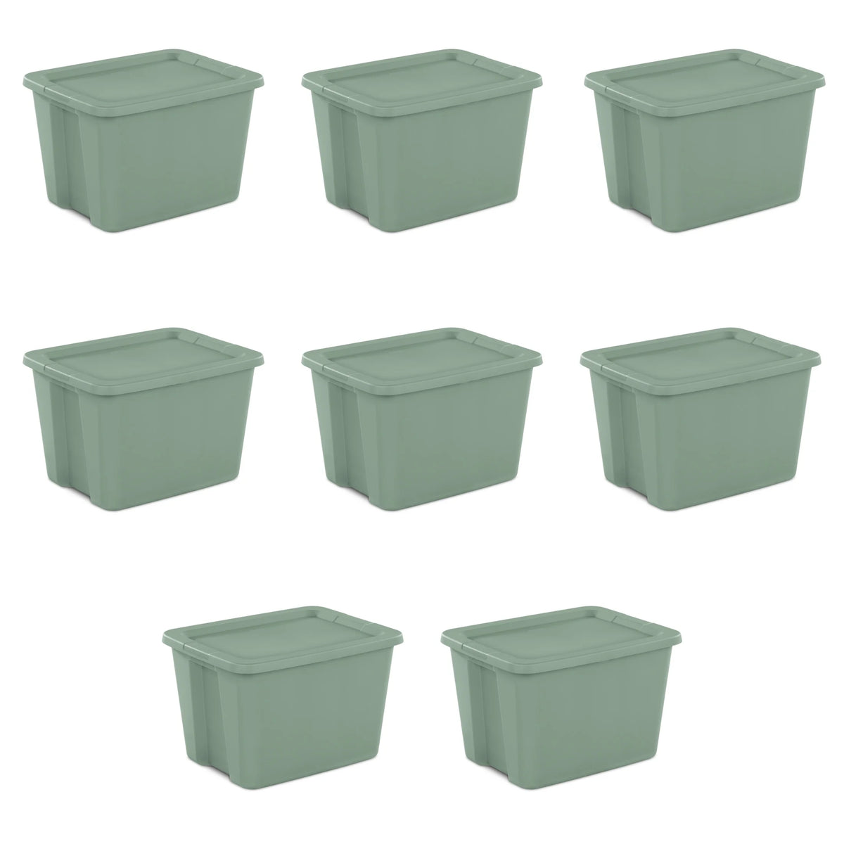 18 Gallon Plastic Tote Box, Set of 8 X5213