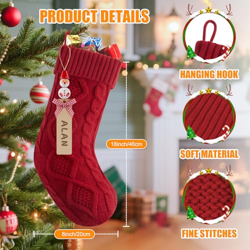 18” Large Knitted Christmas Stockings 6 Pack I5870