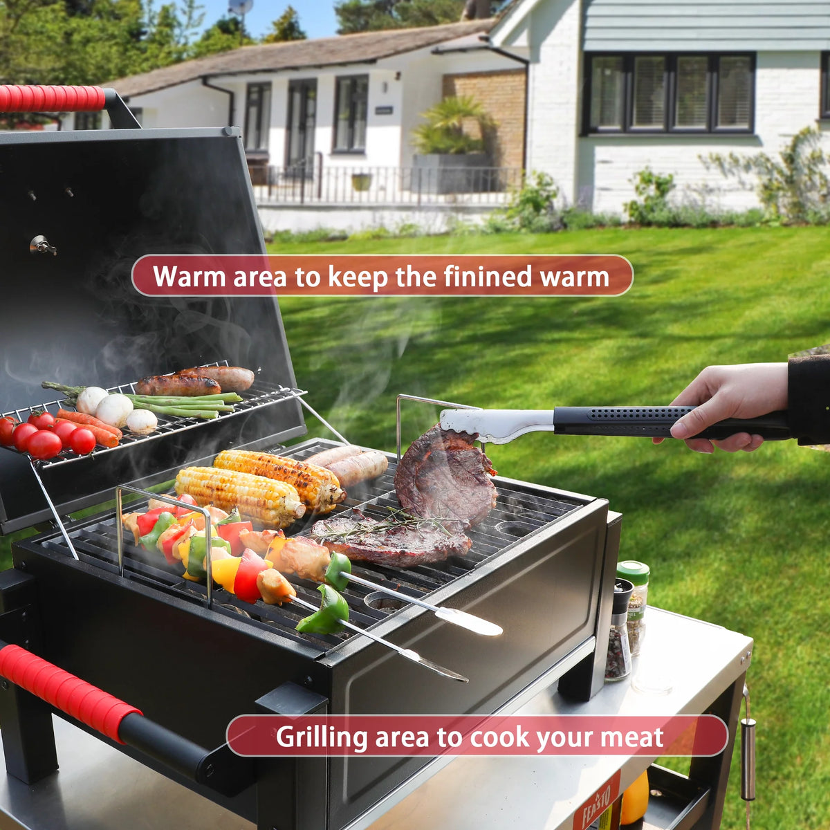 Portable Charcoal Grill with Cast Iron Grates Y187