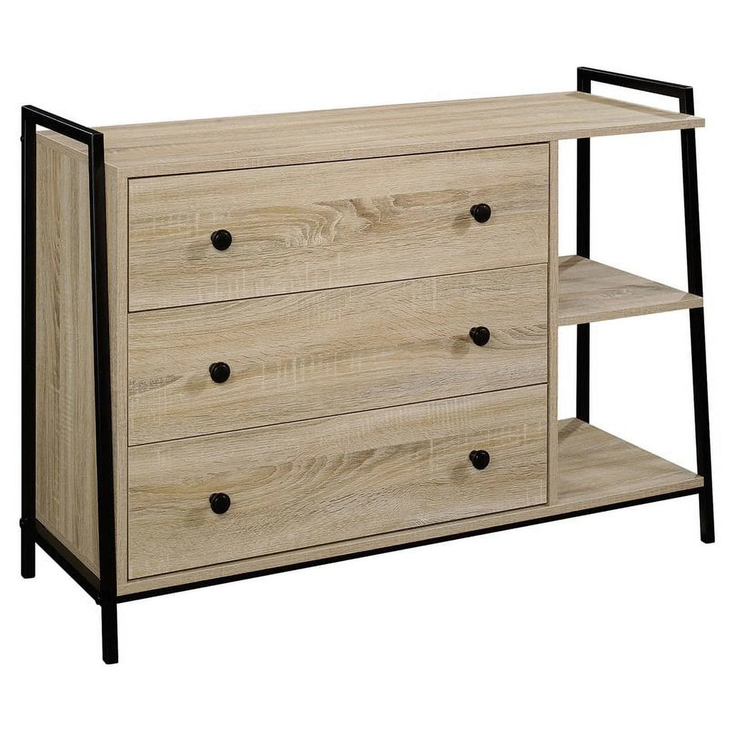 3-Drawer Oak Engineered Wood Dresser M476
