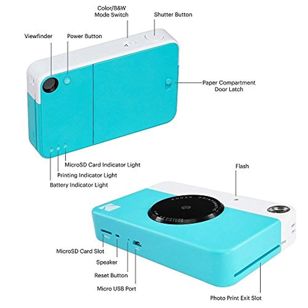 Instant Camera with Zink Paper and Scrapbook W9319
