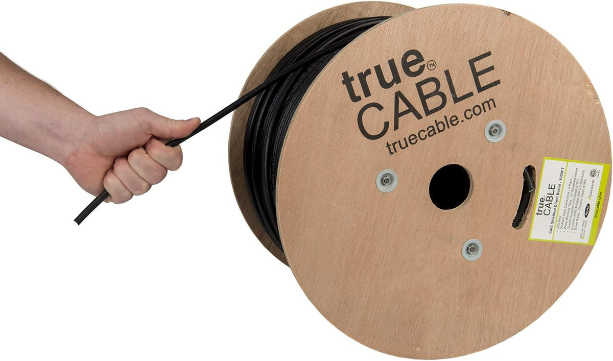 Cat6 Shielded FTP 1000ft Waterproof Outdoor Rated CMX Brown 23AWG Solid Bare Copper Ethernet Cable H4289