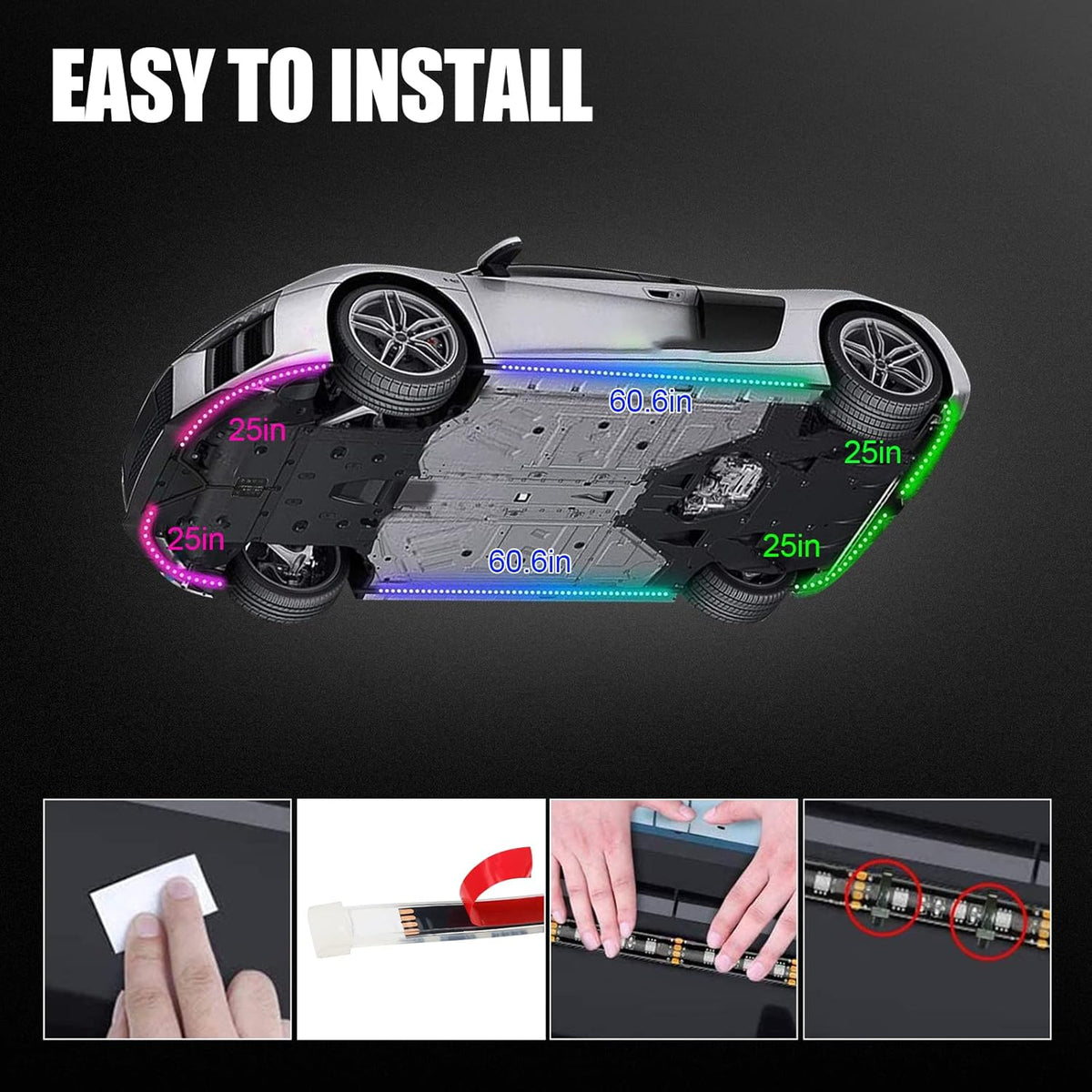 Car Underglow Lights LED Underbody Light Kit Pack of 2 M3119