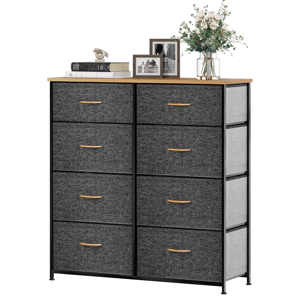 Light Grey 8 Drawer Fabric Dresser W38583