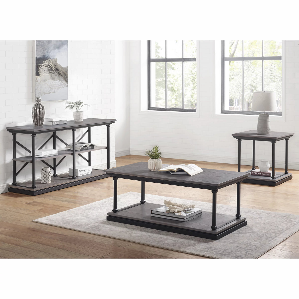 3-Piece Antique Gray Coffee Table Set G842
