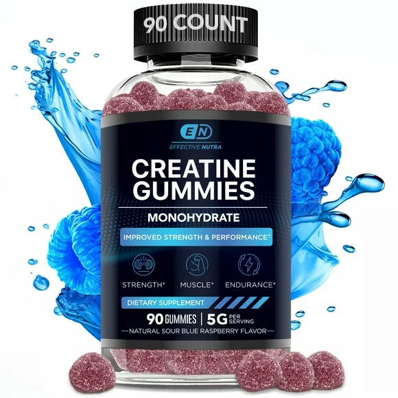 Creatine Gummies Sour Blue Raspberry 90ct X660878