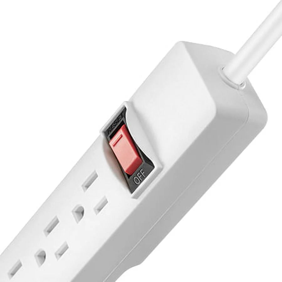 6 Outlet Power Strip with 2.5 ft Cord, White F807