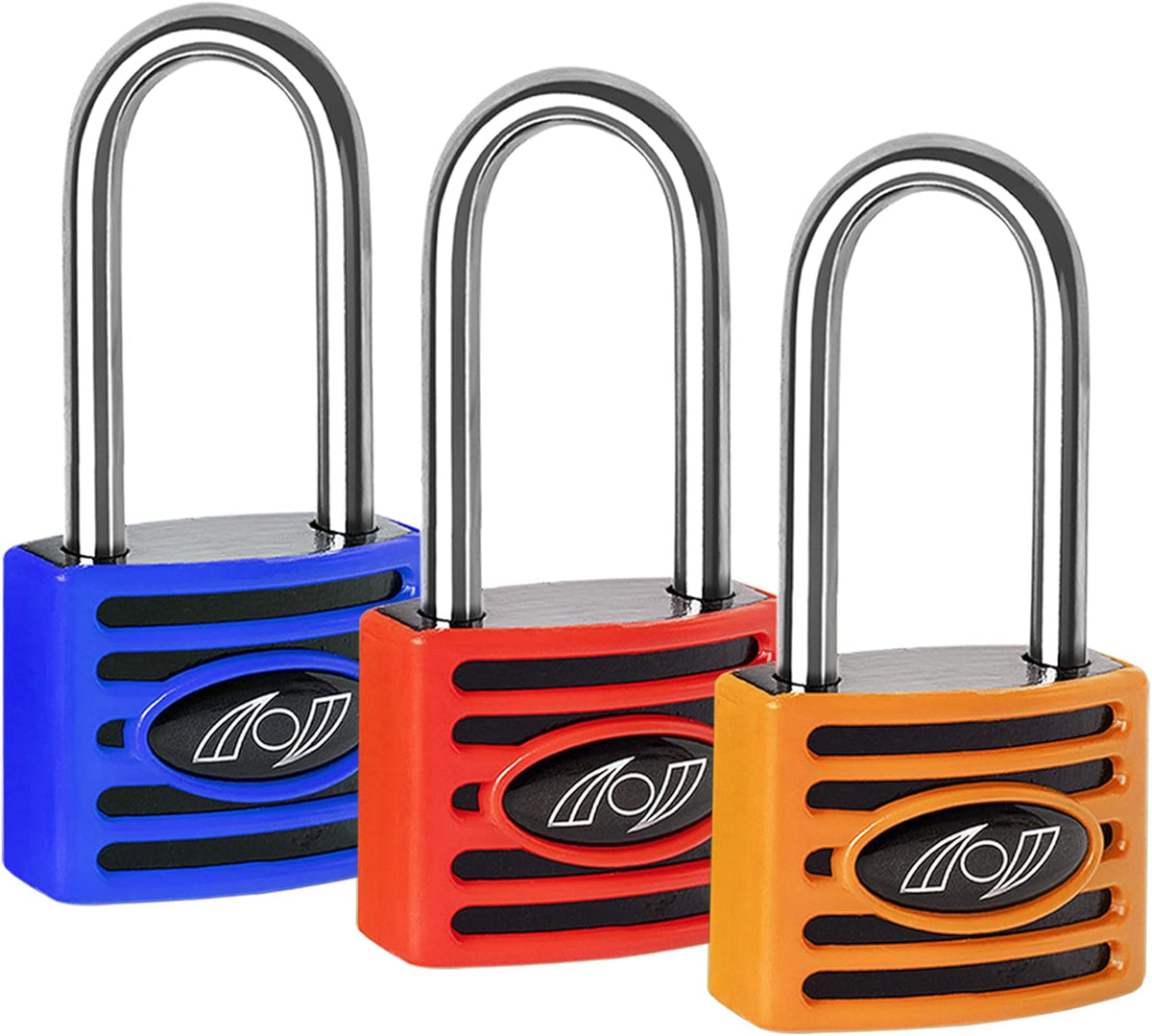 2.5 Inch Long Shackle Keyed Alike Padlocks 6 Pack Red A82251