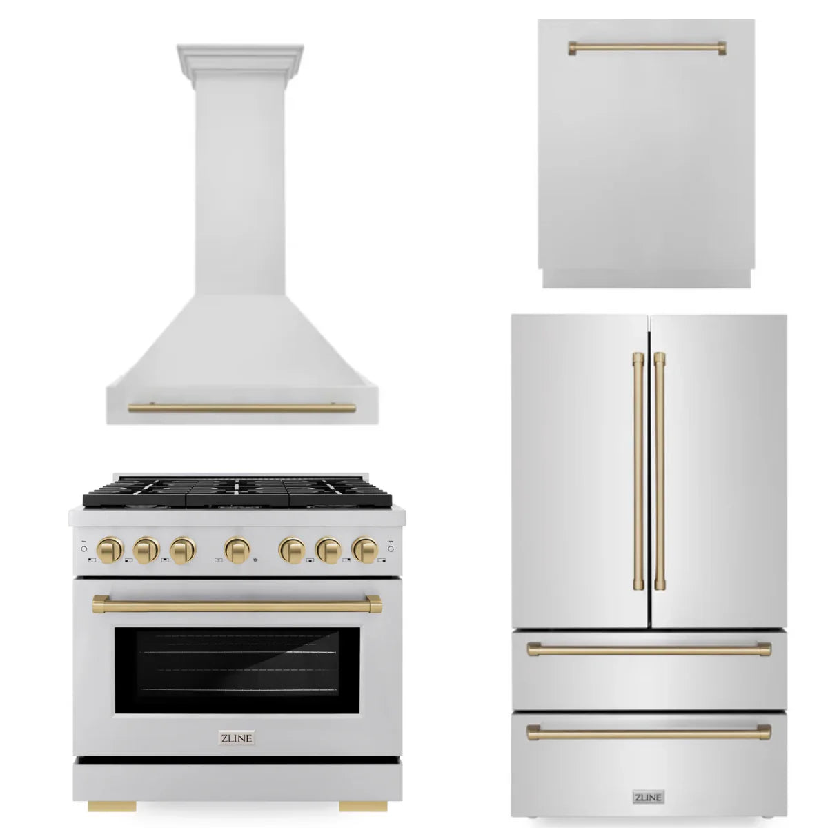 36 In. Gas Range, Range Hood, Dishwasher, Refrigerator U414185