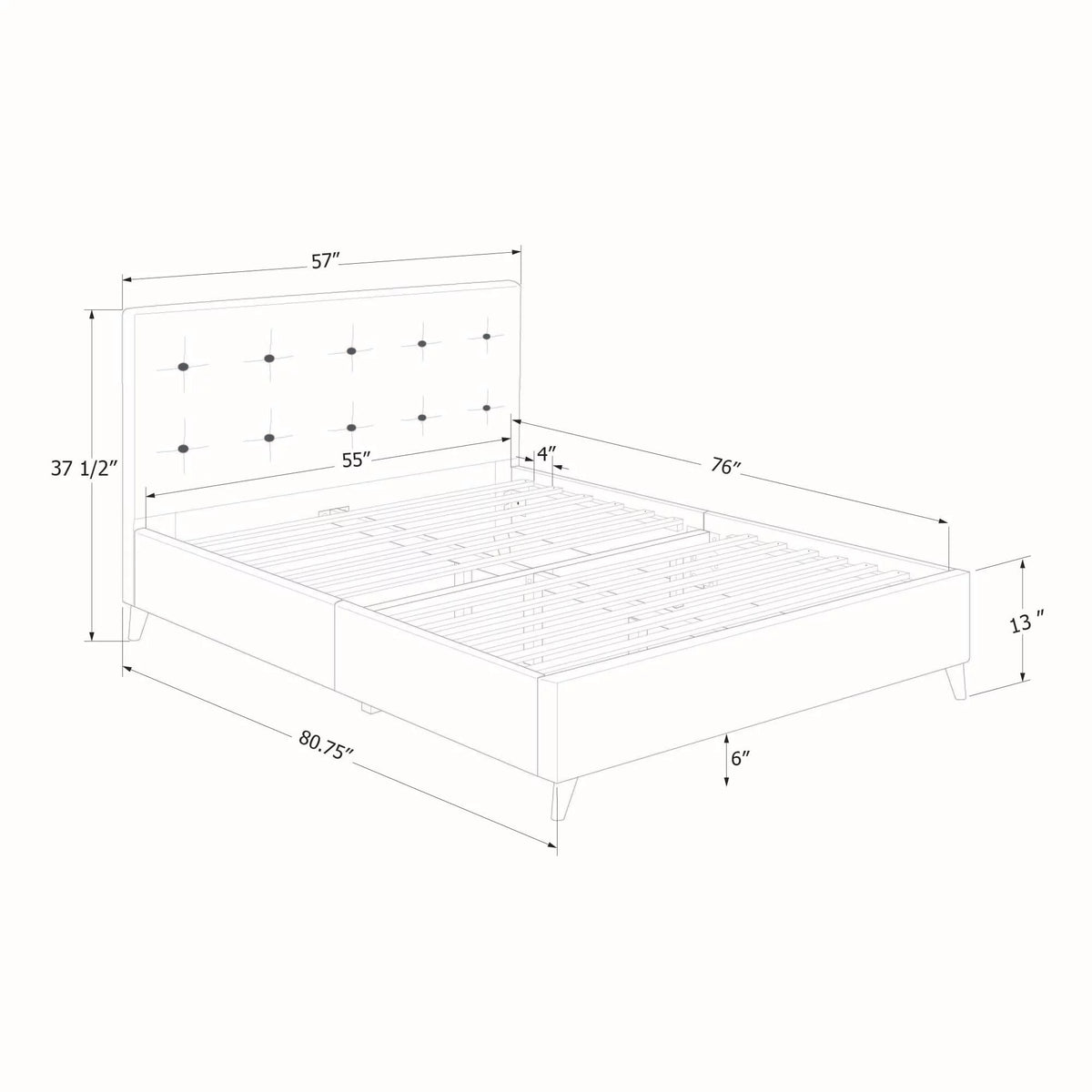 Queen Size Upholstered Bed D27012