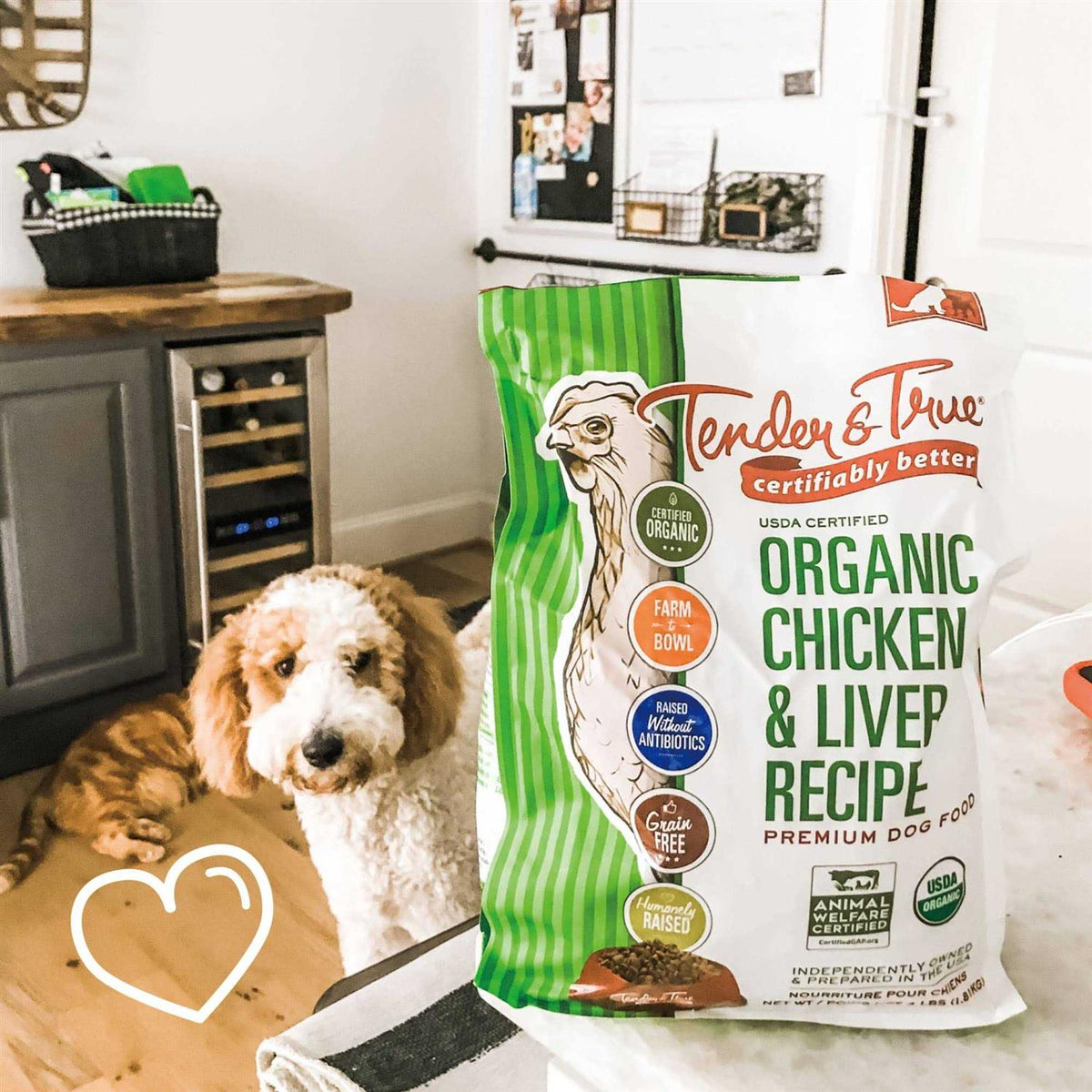 Organic Chicken & Liver Recipe Dry Dog Food D202850