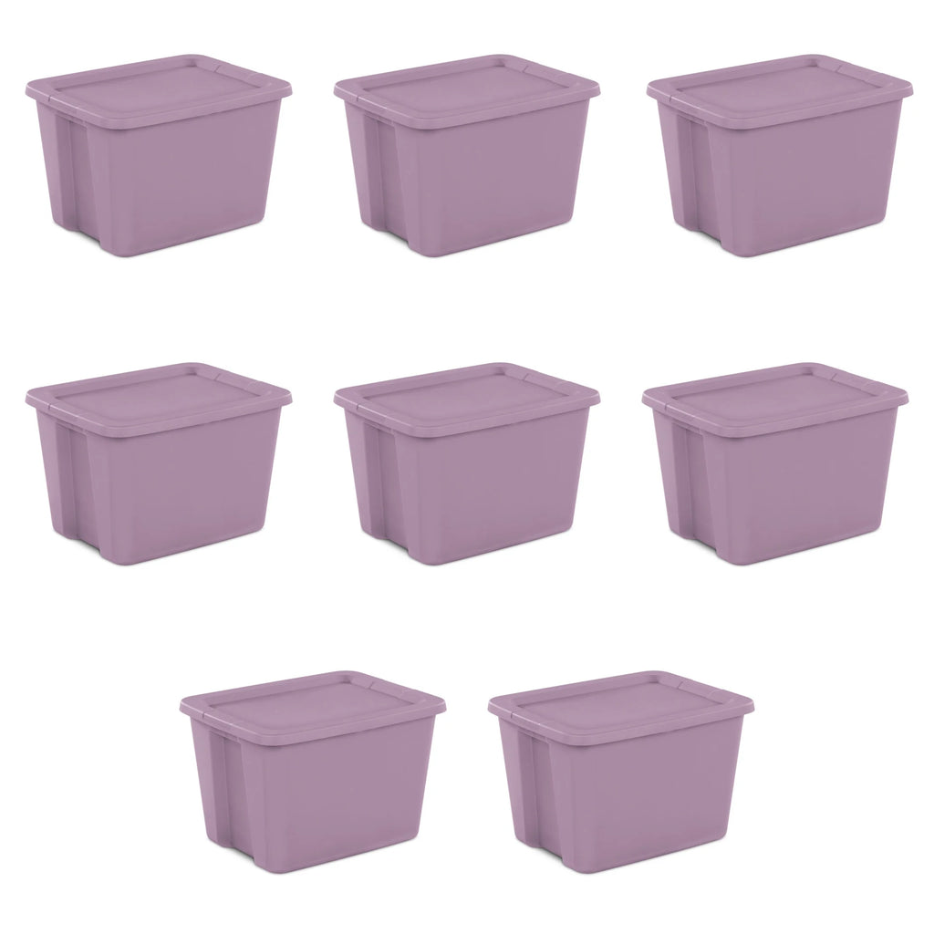 18 Gallon Plastic Tote Box, Set of 8 X5213
