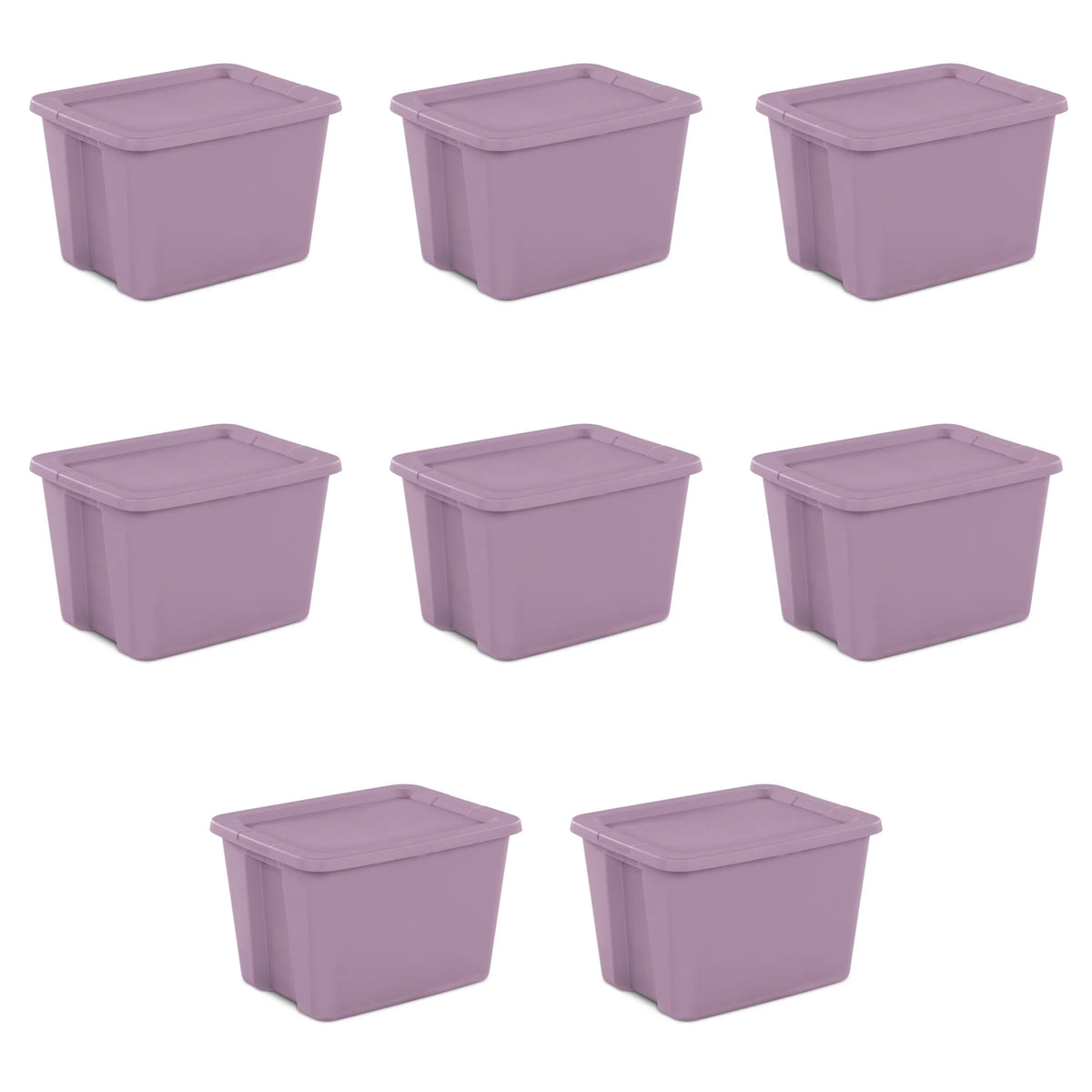 18 Gallon Plastic Tote Box, Set of 8 X5213