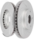 2pcs Front Drilled Slotted Brake Rotors Kit R640753