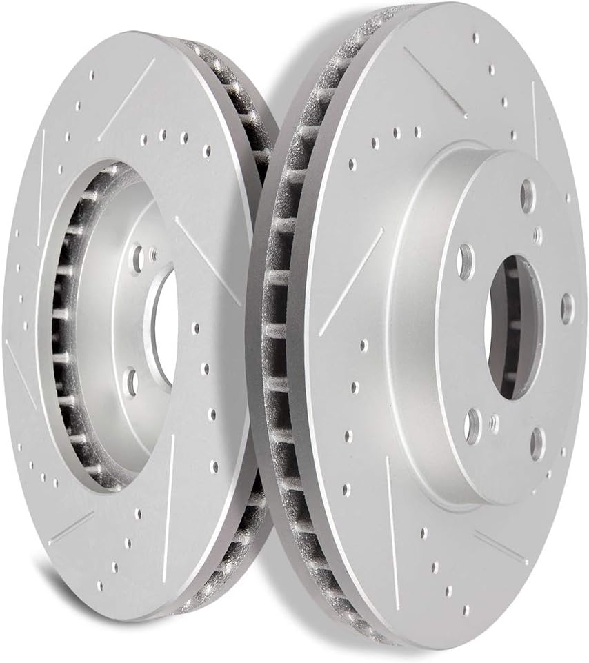 2pcs Front Drilled Slotted Brake Rotors Kit R640753