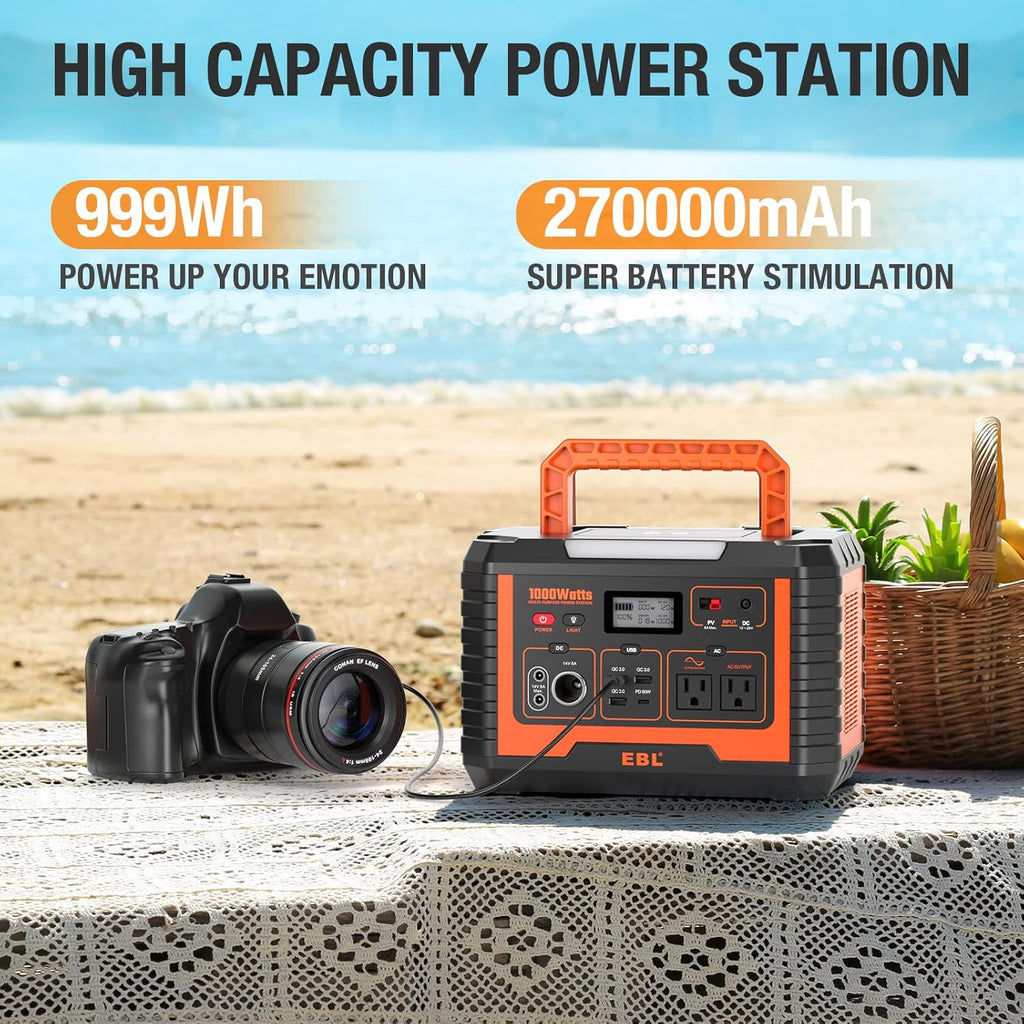 Portable Power Station 1000W 999Wh Solar Generator T7032