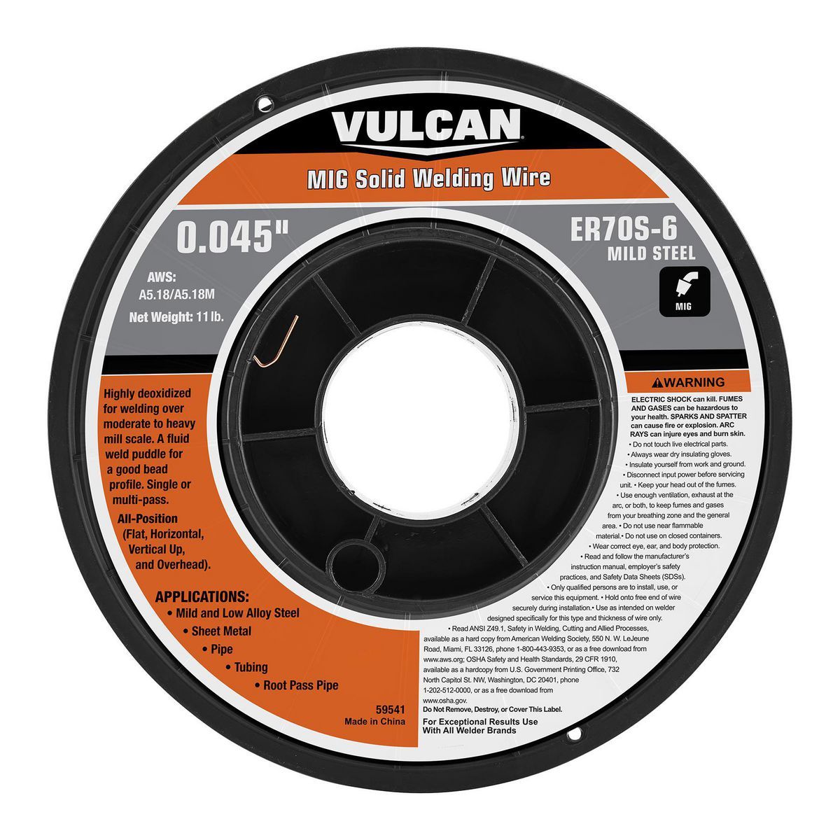 0.045 in. ER70S-6 MIG Solid Welding Wire 11 lb. Roll W58102