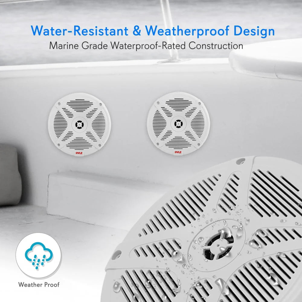 6.5 Inch 600 W 2 Way Waterproof Bluetooth Marine Speakers, Pair K860505