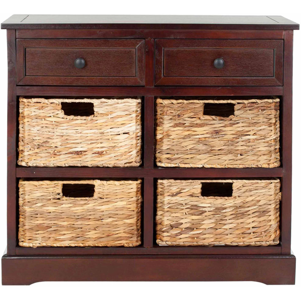 2-Drawer Storage Unit with 4 Wicker Baskets F4500