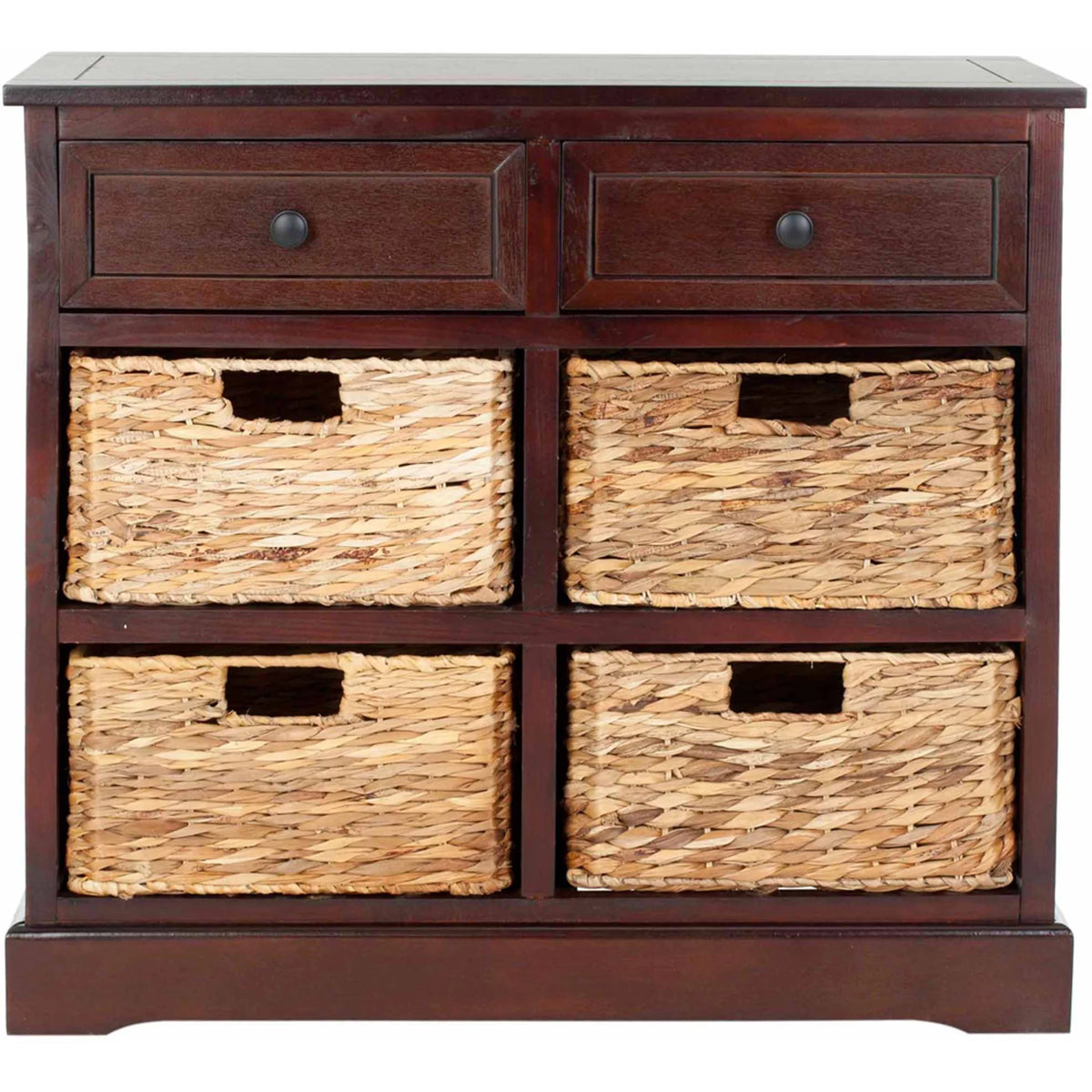 2-Drawer Storage Unit with 4 Wicker Baskets F4500