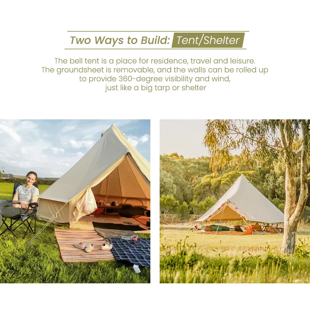 Canvas Bell Tent with Stove Jack 10ft K62441