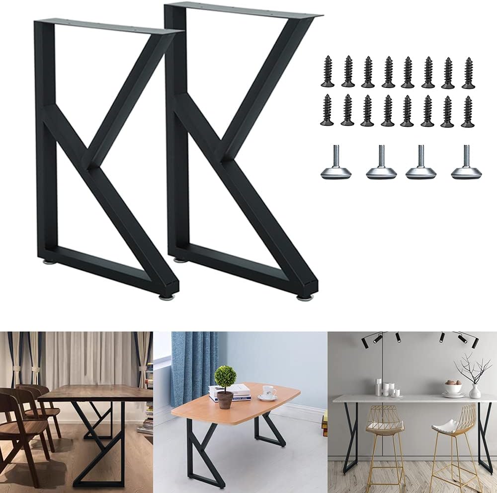Metal Table Legs, 2 Pcs Heavy Duty Square Tube Desk Legs, 28” Height 20” Wide C189