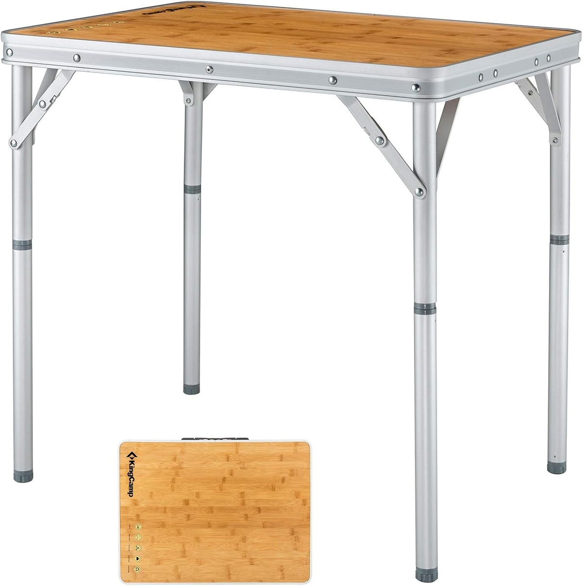 Folding Camping Table with Adjustable Height Aluminum Legs B692175