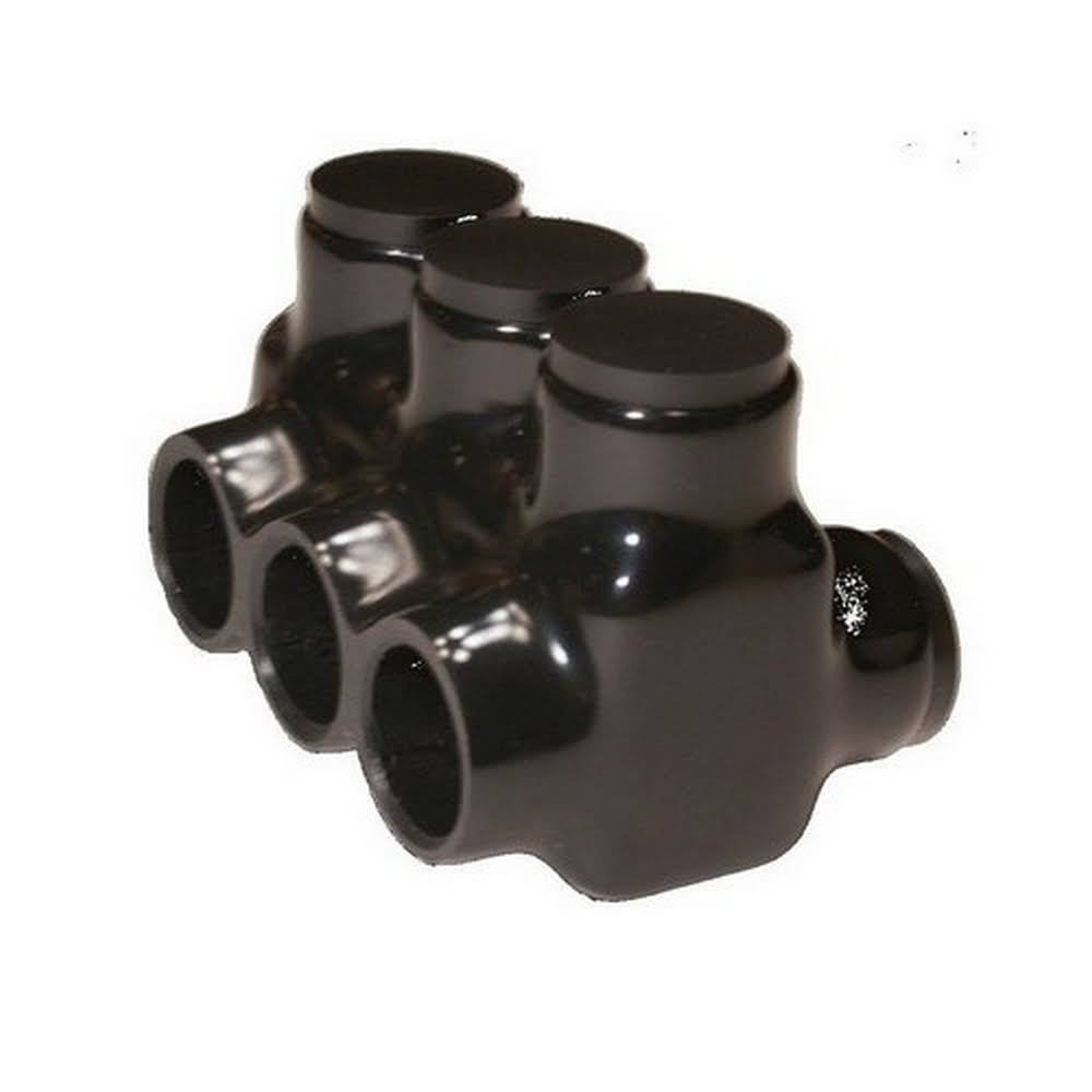 Black Insulated Multi-Cable Connector 3 Ports Z524