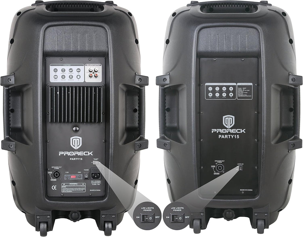 Portable 15-Inch 2000 Watt 2-Way Powered PA Speaker System N15318