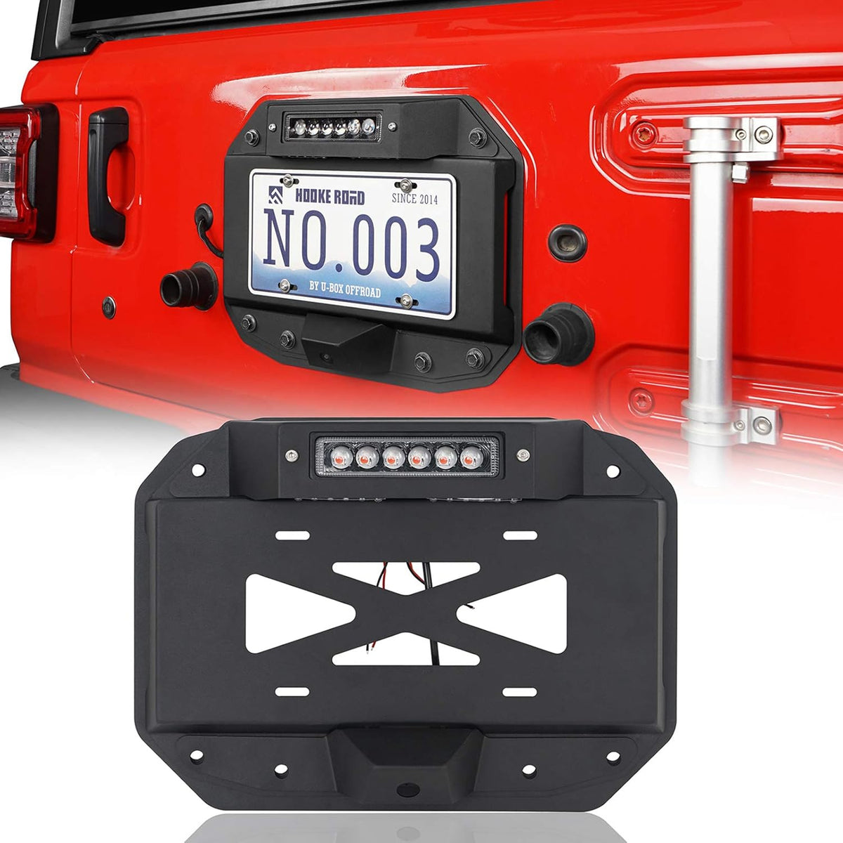 Spare Tire Delete License Plate Relocation Kit with Third Brake Light W6687