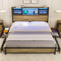Queen Storage Bed Frame with 4 Drawers and LED Lights Z286439