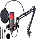 USB Condenser Microphone Kit with Boom Arm and Pop Filter, Pack of 2 M6208